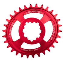Burgtec Thick-Thin Oval Chainring GXP 3mm Offset Direct Mount 30T Race Red
