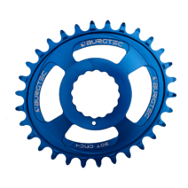 Burgtec Thick-Thin Oval Chainring Race Face Cinch Direct Mount 32T Deep Blue