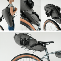 7Roads 14L Seat pack with mini rack - Black 