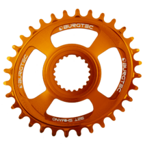 Burgtec Thick-Thin Oval Chainring Shimano Direct Mount 12-Speed 30T Iron Bro Orange