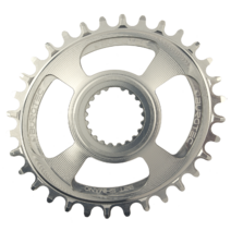 Burgtec Thick-Thin Oval Chainring Shimano Direct Mount 12-Speed 32T Rhodium Silver