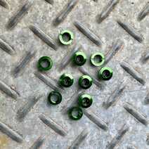READY-MADE Chainring Bolt & Nut 6mm ALLOY 7075, FOR SINGLE CHAINRING, 5 SET, BRAZIL GREEN