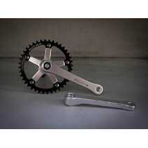 ROLLCii N/W CHAINRING 5-Bolt BCD130 42T Polished Silver / LIGHT GRAY