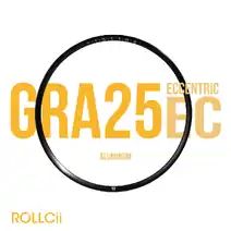 ROLLCii GRA25EC Eccentric Alloy Rim (Disc Brake) 700C/29", 32H Tubeless Ready - WET Black