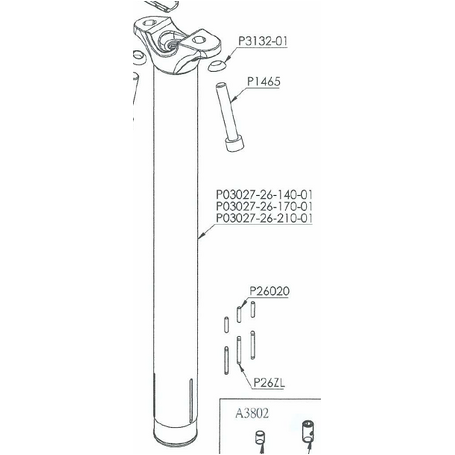 KS Parts - P03027-26.0-140-01 Replacement Stanchion 140mm-110mm travel