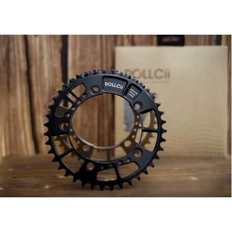 ROLLCii V.2 ROCKER N/W Chainring BCD110, 40T 12S ( 9~11S COMPATIBLE) Gloss Black