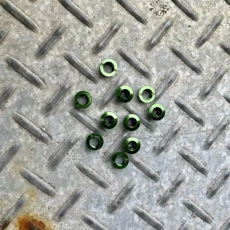 READY MADE Chainring Bolt & Nut (6mm - Single Ring) Alloy 7075 (pack of 5) -  Brazil Green