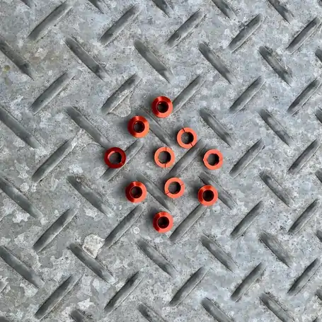 READY MADE Chainring Bolt & Nut (6mm - Single Ring) Alloy 7075 (pack of 5) - Tangerine Fire