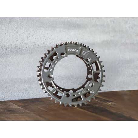 ROLLCii V2.1 ROCKER N/W Chainring BCD110, 38T 12S ( 9~11S Compatible) Polish Silver