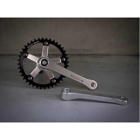 ROLLCii N/W CHAINRING 5-Bolt BCD130 42T Polished Silver / LIGHT GRAY