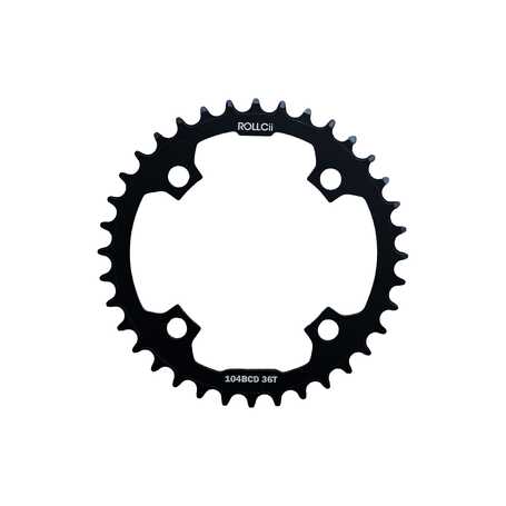Rollcii CR-MO Steel N/W ChainRing 36T, BCD104 - Black