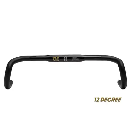 VLCmade PITCHER HANDLE BAR, MEDIUM-FLARED ( F:12D), ERGO-SHAPE, 31.8x440mm - Wet Black