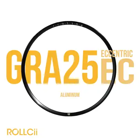 ROLLCii GRA25EC Eccentric Alloy Rim (Disc Brake) 700C/29", 32H Tubeless Ready - WET Black